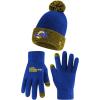 imageUltra Game Unisex Kids Super Soft Two Tone Winter Beanie Knit Hat with Extra Warm Touch Screen GlovesTeam Color