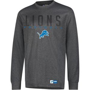 imageSoft Game Day Long Sleeve TShirt  Detroit Lions by Ultra GameHeather Charcoal