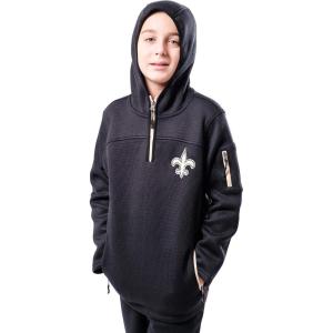 imageUltra Game NFL Boys Super Soft Fleece QuarterZip Pullover Hoodie SweatshirtBlack
