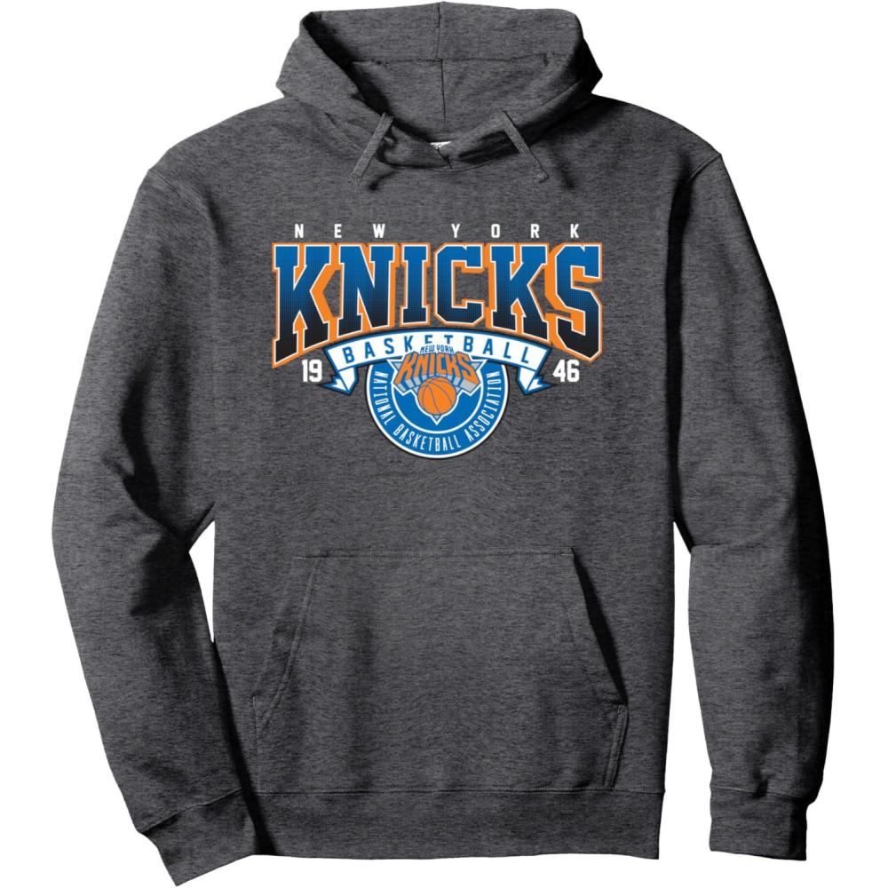 imageNBA New York Knicks Coming At Ya Pullover HoodieDark Heather Grey