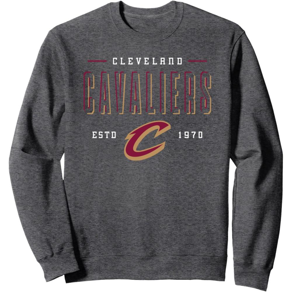 imageNBA Official Cleveland Cavaliers Negative Space SweatshirtDark Heather Grey