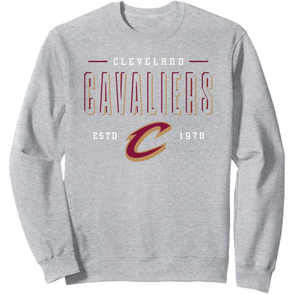 imageNBA Official Cleveland Cavaliers Negative Space SweatshirtHeather Grey
