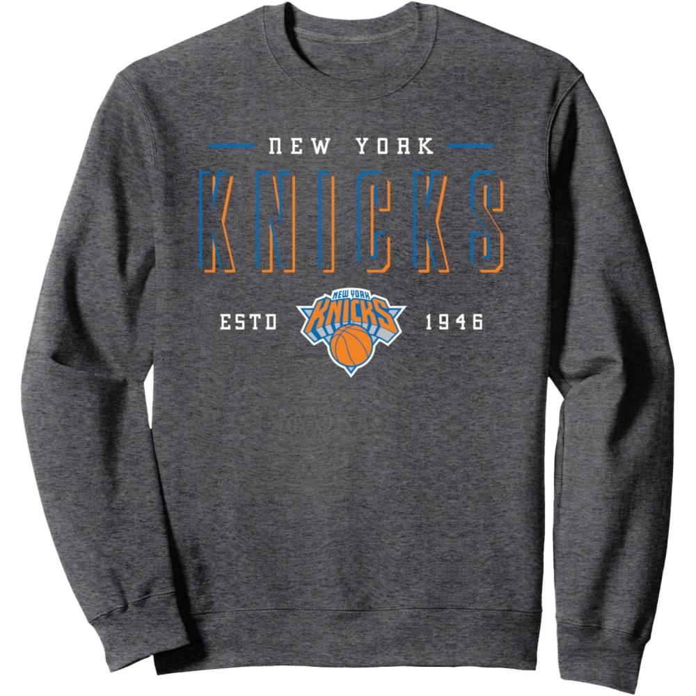 imageNBA Official New York Knicks Negative Space SweatshirtDark Heather Grey