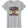 imageLOS ANGELES LAKERS NBA Los Angeles Lakers Courtside Grey Classic Fit Crew Neck TShirtHeather Grey