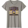 imageLOS ANGELES LAKERS NBA Los Angeles Lakers Courtside Grey Classic Fit Crew Neck TShirtSlate Grey