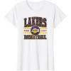 imageLOS ANGELES LAKERS NBA Los Angeles Lakers Courtside Grey Classic Fit Crew Neck TShirtWhite