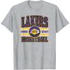 imageLOS ANGELES LAKERS NBA Los Angeles Lakers Courtside Grey Classic Fit Crew Neck TShirtHeather Grey