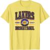 imageLOS ANGELES LAKERS NBA Los Angeles Lakers Courtside Grey Classic Fit Crew Neck TShirtLemon Yellow