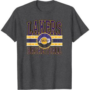 imageLOS ANGELES LAKERS NBA Los Angeles Lakers Courtside Grey Classic Fit Crew Neck TShirtDark Heather Grey