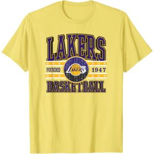 imageLOS ANGELES LAKERS NBA Los Angeles Lakers Courtside Grey Classic Fit Crew Neck TShirtLemon Yellow