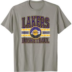 imageLOS ANGELES LAKERS NBA Los Angeles Lakers Courtside Grey Classic Fit Crew Neck TShirtSlate Grey