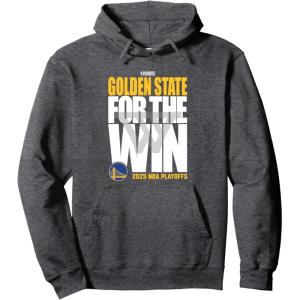imageNBA Official Golden State Warriors For the Win Playoffs 2025 Pullover HoodieDark Heather Grey