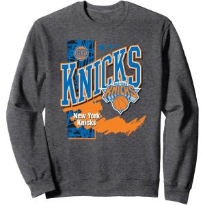 imageNBA Official New York Knicks Barred Player SweatshirtDark Heather Grey