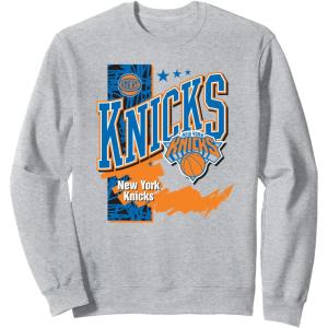 imageNBA Official New York Knicks Barred Player SweatshirtHeather Grey