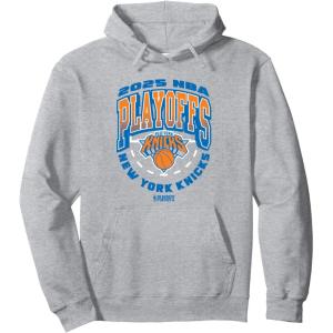 imageNBA Official New York Knicks Exclusive Playoffs 2025 Pullover HoodieHeather Grey