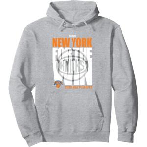 imageNBA Official New York Knicks For the Win Playoffs 2025 Pullover HoodieHeather Grey