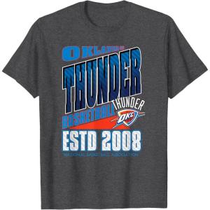 imageOklahoma City Thunder TShirt Black Small Unisex Short Sleeve Classic NBA Team Breakaway TShirtDark Heather Grey