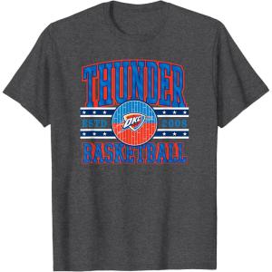 imageOklahoma City Thunder TShirt UnisexAdults Black Small Short Sleeve Classic Fit NBA Team TShirtDark Heather Grey