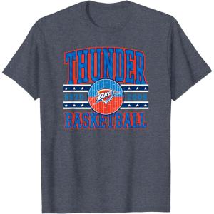 imageOklahoma City Thunder TShirt UnisexAdults Black Small Short Sleeve Classic Fit NBA Team TShirtHeather Blue