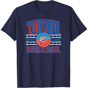 imageOklahoma City Thunder TShirt UnisexAdults Black Small Short Sleeve Classic Fit NBA Team TShirtNavy Blue