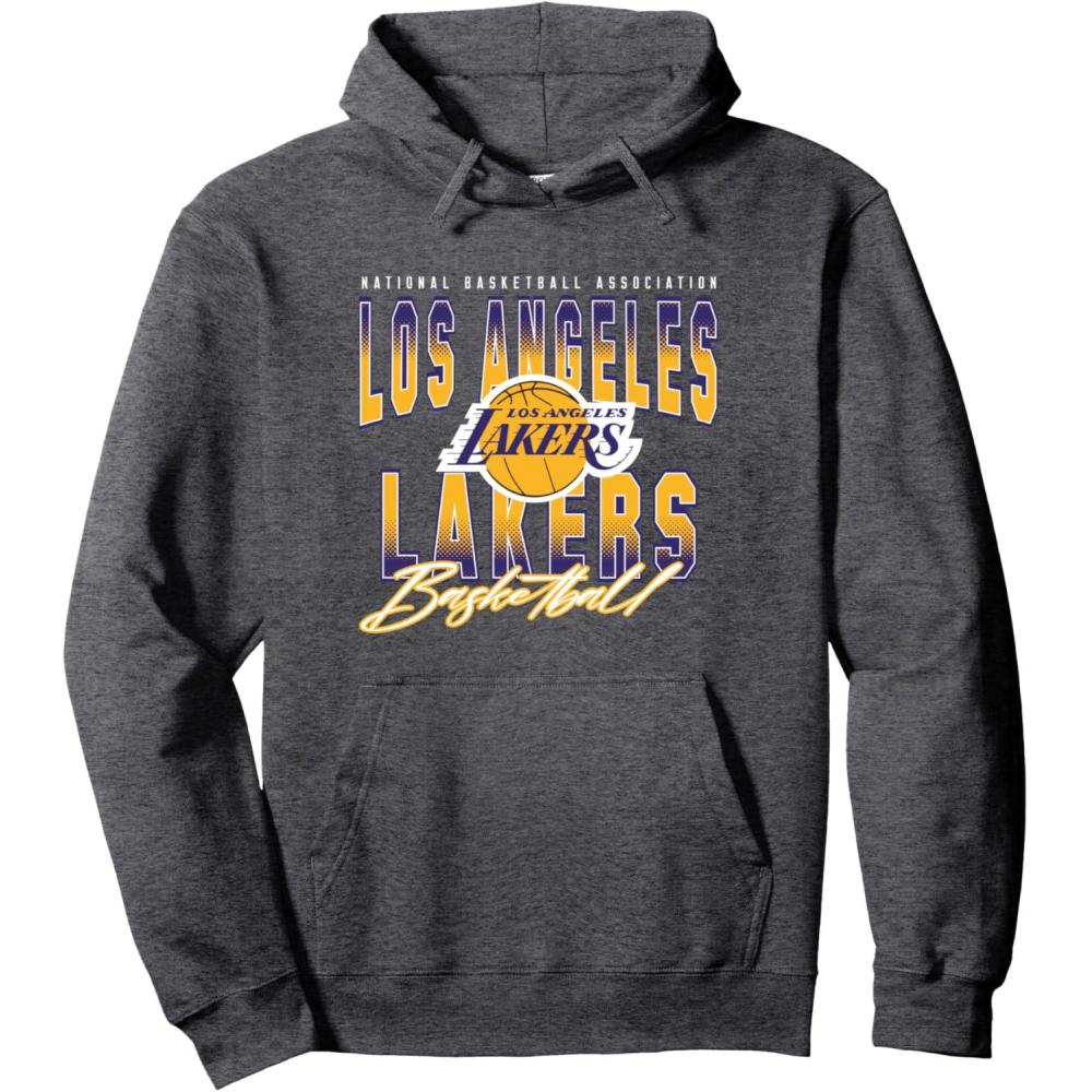 imageNBA Official Los Angeles Lakers Hook Pullover HoodieDark Heather Grey