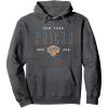 imageNBA Official New York Knicks Half Moon Pullover HoodieDark Heather Grey