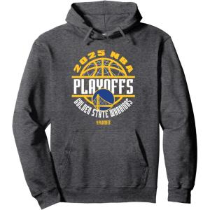 imageNBA Official Golden State Warriors Playoffs 2025 Game Time Pullover HoodieDark Heather Grey