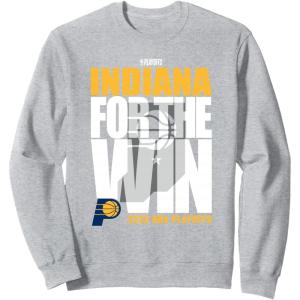 imageNBA Official Indiana Pacers For the Win 2025 Playoffs SweatshirtHeather Grey