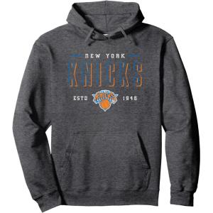 imageNBA Official New York Knicks Half Moon Pullover HoodieDark Heather Grey