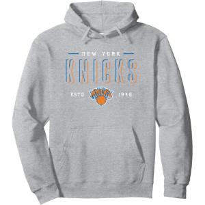 imageNBA Official New York Knicks Half Moon Pullover HoodieHeather Grey