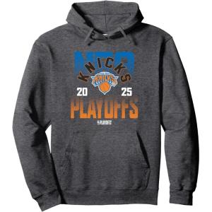 imageNBA Official New York Knicks Playoffs 2025 Pullover HoodieDark Heather Grey