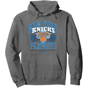 imageNBA Official New York Knicks Playoffs 2025 Showtime Pullover HoodieAsphalt Grey