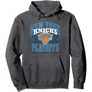 imageNBA Official New York Knicks Playoffs 2025 Showtime Pullover HoodieDark Heather Grey