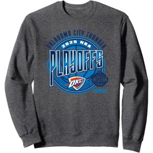 imageNBA Official Oklahoma City Thunder 2025 Playoffs Game Day SweatshirtDark Heather Grey