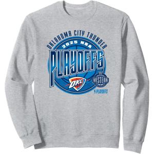 imageNBA Official Oklahoma City Thunder 2025 Playoffs Game Day SweatshirtHeather Grey