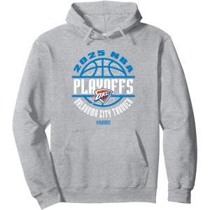imageNBA Official Oklahoma City Thunder Playoffs 2025 Game Time Pullover HoodieHeather Grey