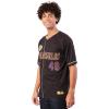 imageUltra Game Mens Mesh Button Down Baseball Jersey Tee ShirtBlack