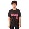 imageUltra Game Mens Mesh Button Down Baseball Jersey Tee ShirtBlack