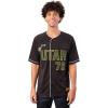imageUltra Game Mens Mesh Button Down Baseball Jersey Tee ShirtBlack 23