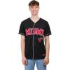 imageUltra Game Mens Mesh Button Down Baseball Jersey Tee ShirtBlack 23