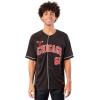 imageUltra Game Mens Mesh Button Down Baseball Jersey Tee ShirtBlack