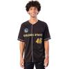 imageUltra Game Mens Mesh Button Down Baseball Jersey Tee ShirtBlack