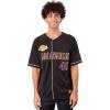 imageUltra Game Mens Mesh Button Down Baseball Jersey Tee ShirtBlack