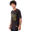 imageUltra Game Mens Mesh Button Down Baseball Jersey Tee ShirtBlack