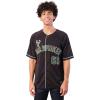 imageUltra Game Mens Mesh Button Down Baseball Jersey Tee ShirtBlack
