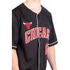 imageUltra Game Mens Mesh Button Down Baseball Jersey Tee ShirtBlack