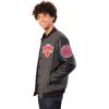 imageUltra Game Mens NBA Official Game Time Varsity JacketHeather Charcoal