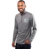 imageUltra Game Mens NBA Official Quarter Zip Long Sleeve Pullover TShirtHeather Charcoal