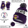imageUltra Game NBA Boys Girls Super Soft Winter Beanie Knit Hat With Extra Warm Touch Screen GlovesTeam Color