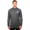 imageUltra Game NBA Mens NBA Mens Quarter Zip Long Sleeve Pullover TShirtHeather Charcoal